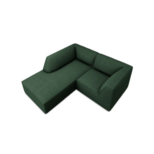 Cosmopolitan Design - Modulaire hoekbank links Siena 3-zits, structurele stof groente - 180x186x69cm