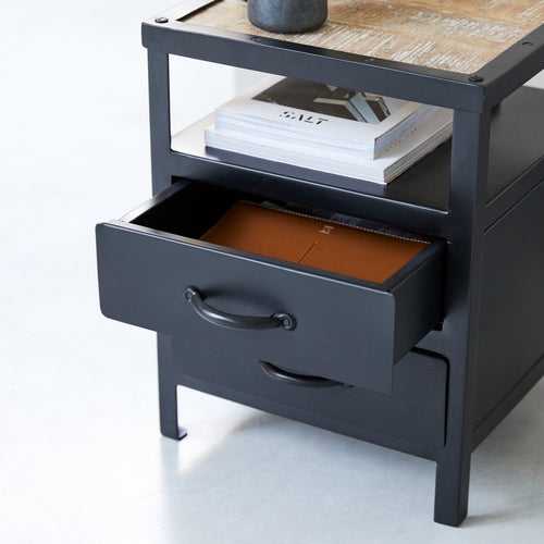 Tikamoon Metalen nachtkastje - Zwart - vtwonen shop