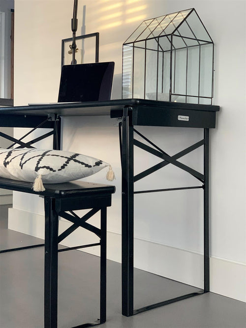 MaximaVida inklapbare picknicktafel Berlijn 120 x 50 cm zwart - FSC hout - vtwonen shop