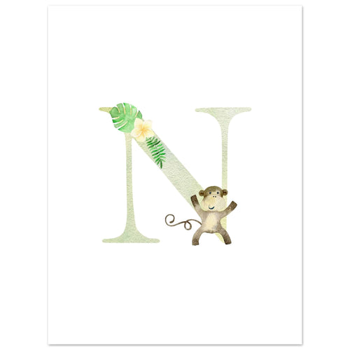 Artfulprints  Letter N kindernaam   poster 30x40 cm - vtwonen shop