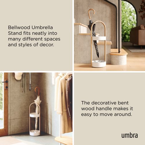 Umbra parapluhouder Bellwood - 22 x 24 x 68 cm - Wit/naturel