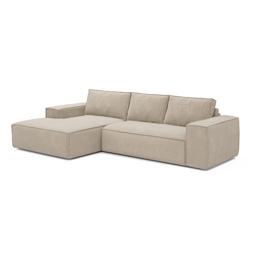 Sia Home - Hoek slaapbanken links JOAN - Fluweel - Beige - 302cm - vtwonen shop