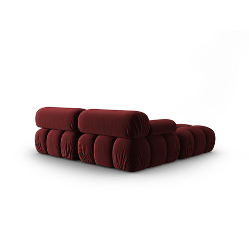 Cosmopolitan Design - Modulaire bank Cortina 3-zits, flueel rood - 188x188x70cm