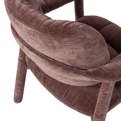 WOOOD fauteuil Loom - Chenille - Structuur Oudroze - 81x72x73