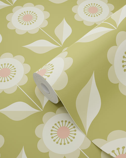 ESTAhome behang bloemen groen - 50 x 900 cm - 131864