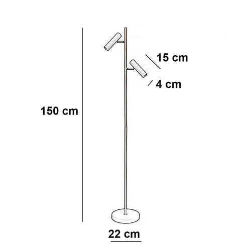 Freelight vloerlamp Undici - 2 lichts - 22  x 150   cm - beige