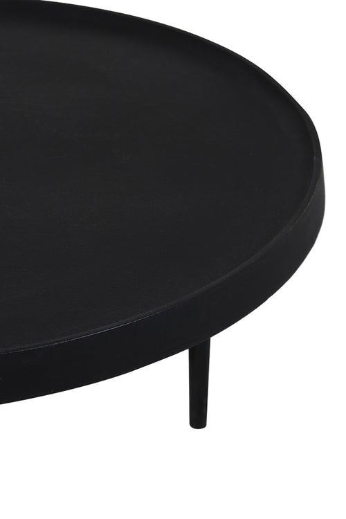 Light & Living salontafel TOBIAS - Ø75x44cm - zwart - Set van 2