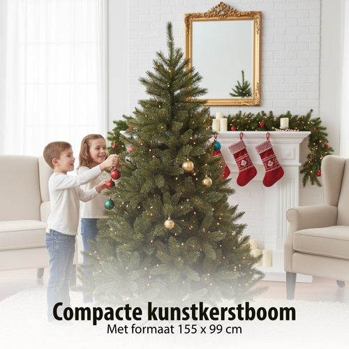 Triumph Tree Bristlecone Kerstboom - Kunstboom met Natuurlijke Uitstraling - Kerstversiering voor Binnen - Ruim Formaat met 438 Takken - H155 x Ø99 cm