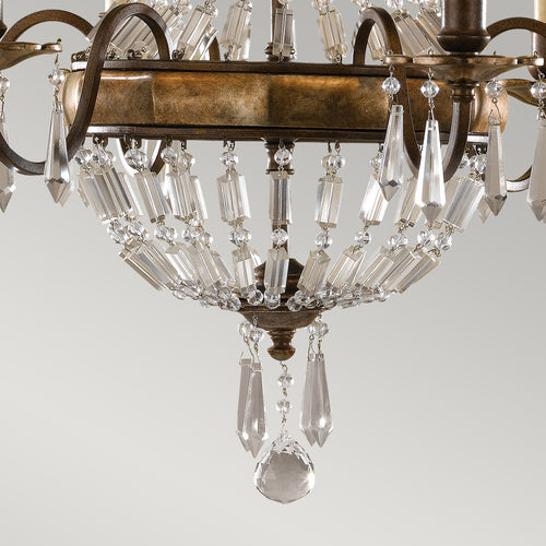 Elstead Bellini - 6 Lichts kroonluchter Britse bronzen afwerking, E14