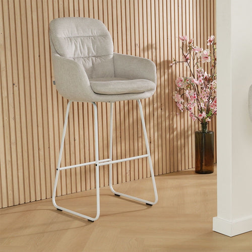 Nolon Nino-Mia Barkrukken Set van 2 - Beige - Wit - 65 cm