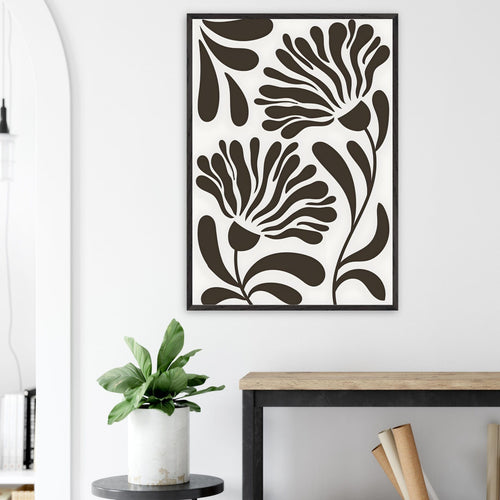 Artfulprints Poster Matisse – Wildflower line   - 70x100 cm - Zwart / Wit