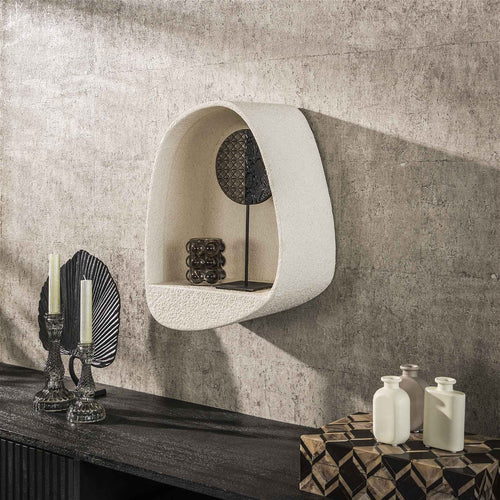 Giga Meubel Wandschap Stone Druppel - Wit Marmer - 34x21x46cm - vtwonen shop