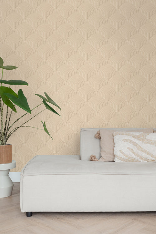ESTAhome behang 3D-motief warm beige - 50 x 900 cm - 131107 - vtwonen shop