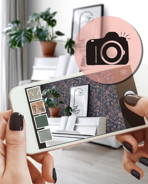 ESTAhome behang vintage bloemen donkerblauw en terracotta bruin - 50 x 900 cm - 131335 - vtwonen shop