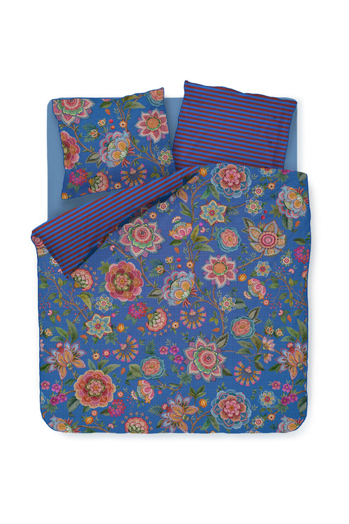 Pip Studio Dekbedovertrek Bombay Bold - 200 x 200/220 cm - Donkerblauw