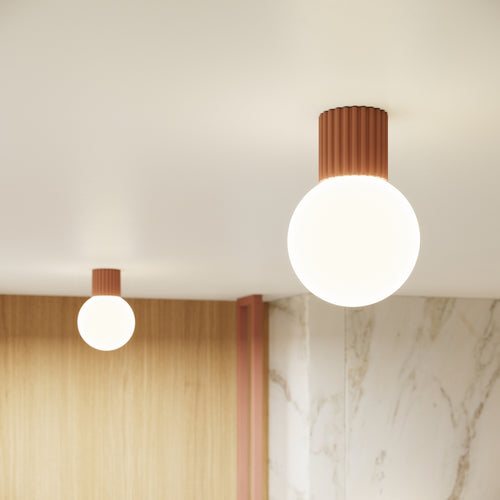 Sollux Lighting Plafondlamp HALO mokka IP44 - 12x12x21cm