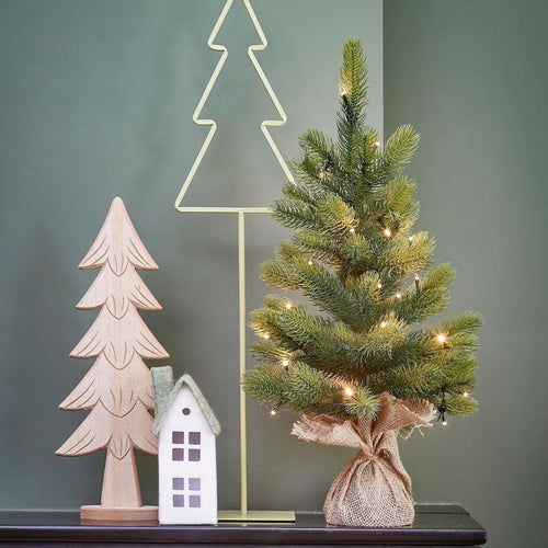 Black Box Trees Kunstkerstboom Nagoya H60 x D44cm - Kunstboom in Jute Zak - Kunst Kerstboom voor Binnen - 50 Tips - Groen