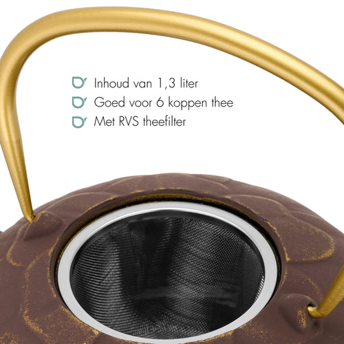 Bredemeijer - Theepot Kunming 1,3L gietijzer aubergine