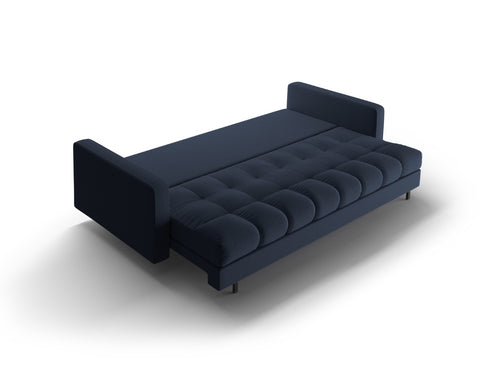 Cosmopolitan Design Slaapbank met opbergdoos Bali 3-zits, structurele stof blauw - 84x222x105cm