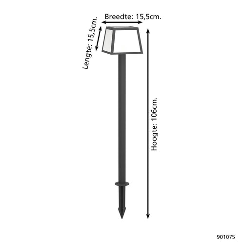 EGLO solar priklamp buiten Altilia - led - 106 cm - zwart/wit