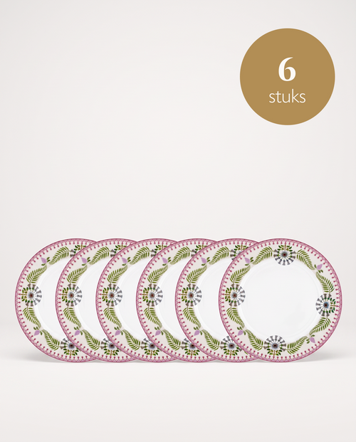 Pip Studio - Borden - Lily & Lotus - Off White - 23 cm - Set van 6