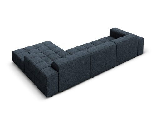 Cosmopolitan Design rechter hoekbank Chicago 4-zits, chenille koningsblauw - 167x294x78cm