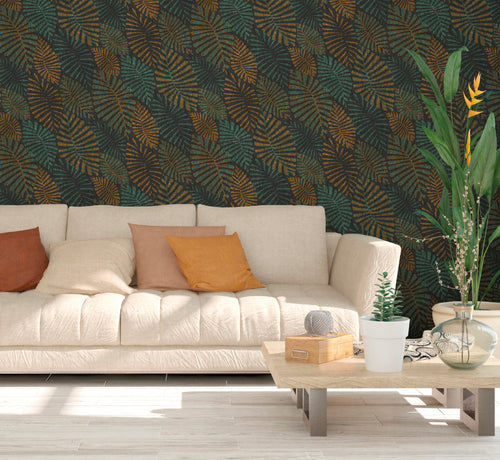 Sanders & Sanders behang bladeren geel en groen - 53 cm x 10 m - 640500 - vtwonen shop