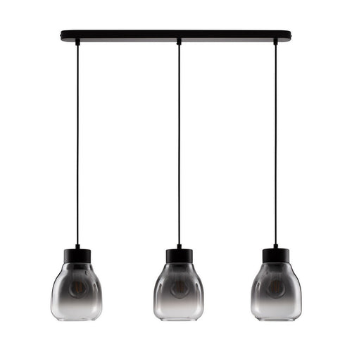Nova Luce BLACU Hanglamp voor aan het plafond, rookgrijs, zwart, E27, 3x12W