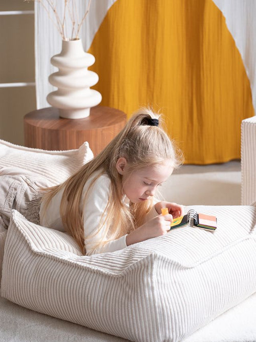 Wigiwama Vierkante Poef - Wit - vtwonen shop