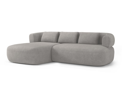 Micadoni linker hoekbank Jenny 5-zits, boucle lichtgrijs - 145x225x73cm