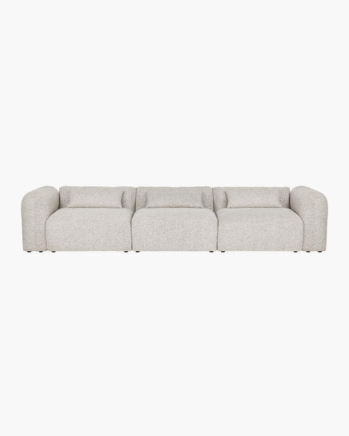 noo.ma Yaro 4-zits bank, Clay Grey Mélange - zachte zit, 263x99,5x69 cm
