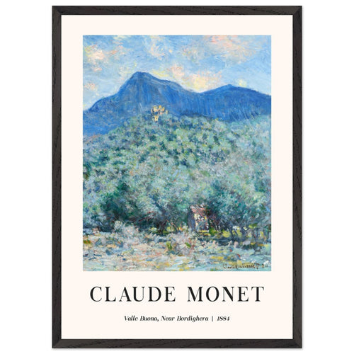 Artfulprints Poster met Lijst Claude Monet - Valle Buona, near Bordighera   - 50x70 cm - Blauw