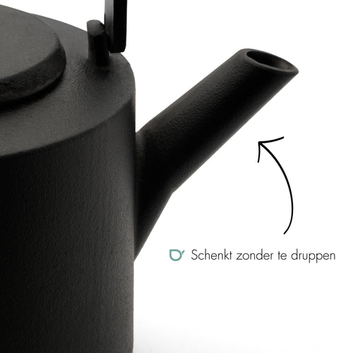 Bredemeijer - Gietijzeren theepot Hubei - 1,2 liter - Zwart - vtwonen shop