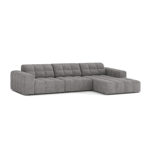 Cosmopolitan Design - Rechter hoekbank Chicago 4-zits, chenille lichtgrijs - 167x294x78cm
