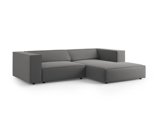 Cosmopolitan Design rechter hoekbank Arendal 3-zits, flueel, cement - 166x224x70cm
