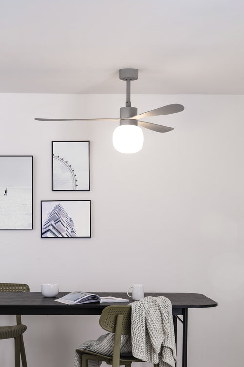 Faro Amelia Grote 3-bladige grijze lamp met licht 2700K Tuya Smart System