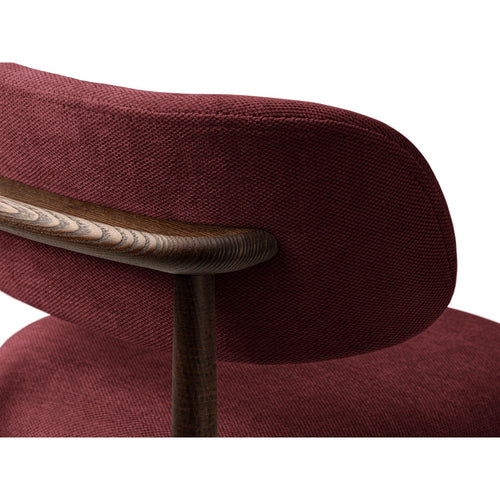 Set van 2 stoelen Evan chenille bordeaux - 51x49.5x77cm