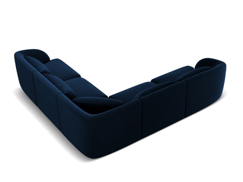 Cosmopolitan Design Symmetrische hoekbank Tulum 5-zits, flueel, koningsblauw - 255x255x70cm
