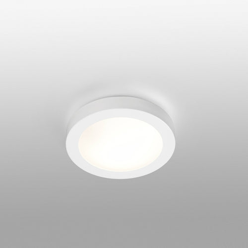 Faro Logos-1 - 1 Licht Kleine Ronde Badkamer Plafondlamp Wit IP44, E27