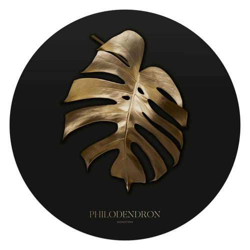Reinders glasschilderij Monstera Goud - Ø 70cm