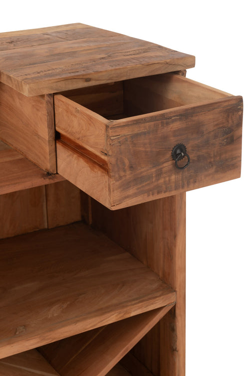 J-Line barkast 2 Lades - gerecycleerd hout - naturel