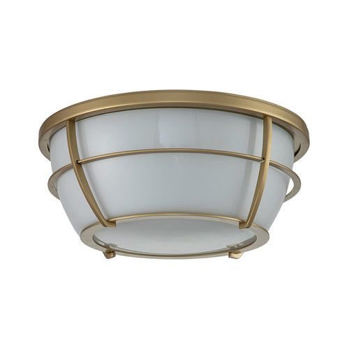 Elstead Quoizel Chance Badkamer Plafondlamp Gelakt Natuurlijk Messing, IP44