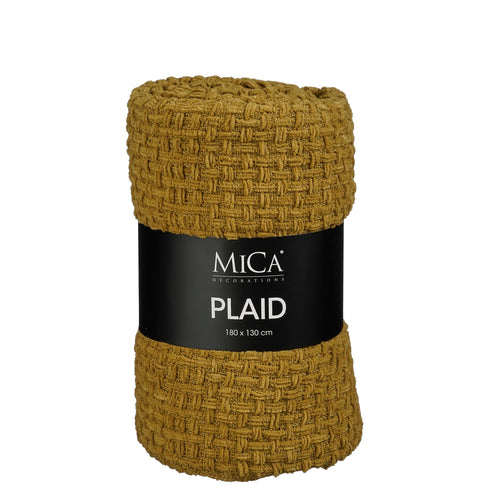 Mica Decorations Cosenza Fleece Deken - Bank Plaid en Bank Kleed - Warme Deken voor op de Bank - 180 x 130 cm - Bruin