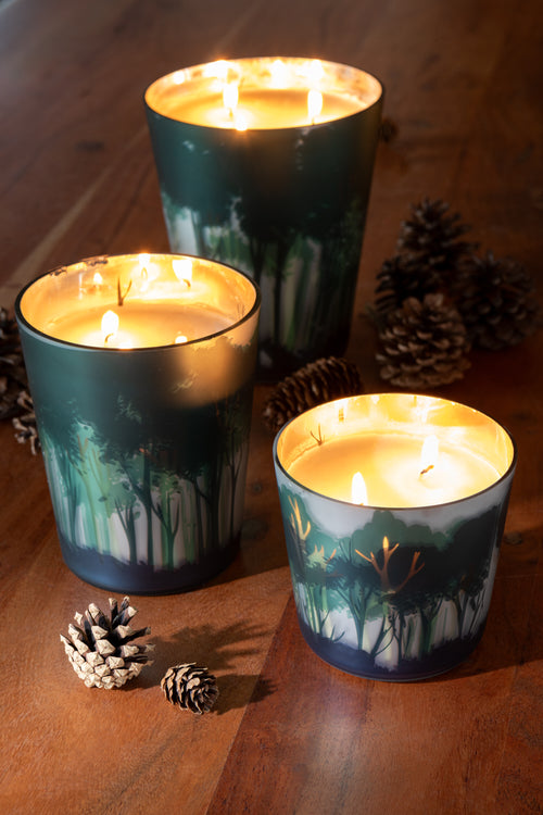 J-Line geurkaars Noa Bos - All of me - glas - groen/goud - medium - 68U