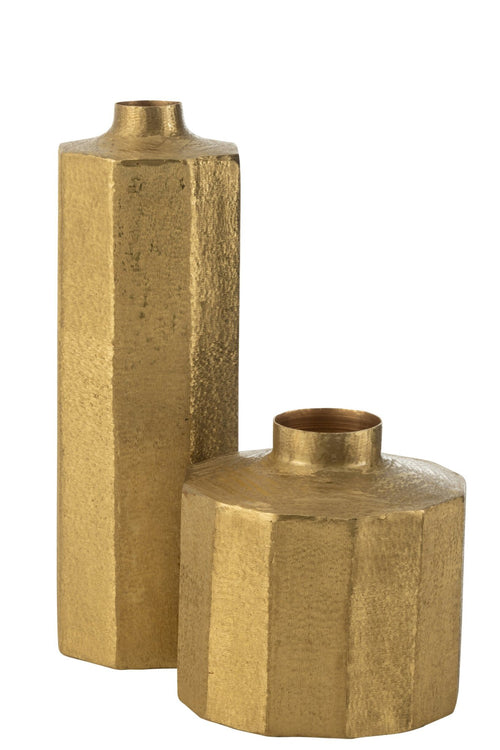 J-Line vaas Vierkant - metaal - goud - large - 55 cm hoog