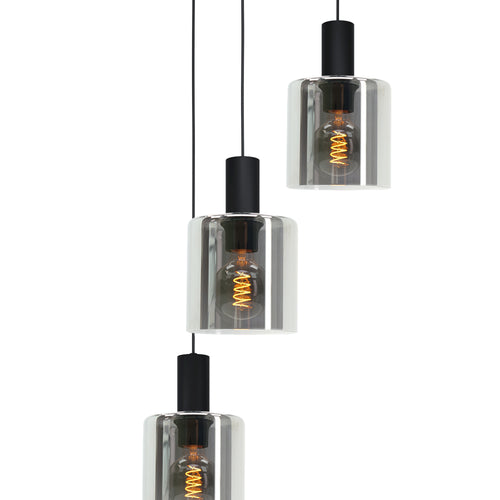 EGLO hanglamp Gorosiba - e27 - ø 41 cm - rookglas - zwart - vtwonen shop