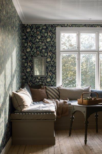 Borastapeter behang bladeren vergrijsd blauw - 53 cm x 10.05 m - 660361 - vtwonen shop