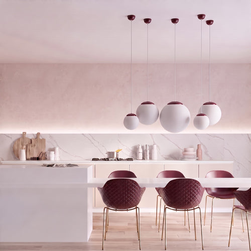 Sollux Lighting Hanglamp UGO 30 bordeaux - 30x30x120cm