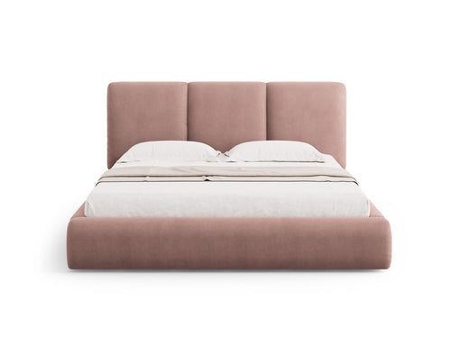 Cosmopolitan Design Opbergbed met hoofdeinde Nicolas 180x200cm, chenille, roze - 220x200x100cm