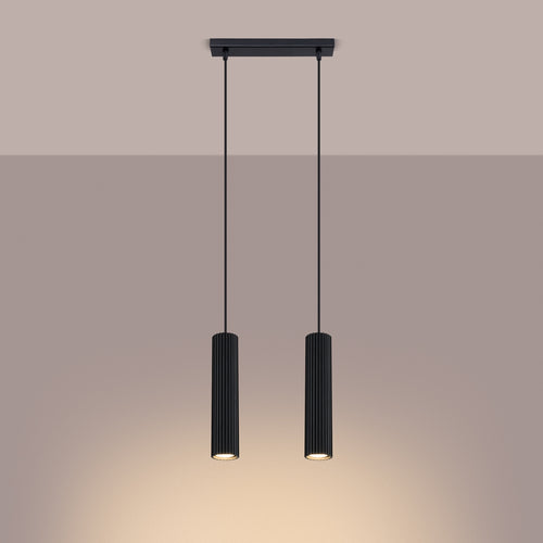 Sollux Lighting Hanglamp KARBON 2 zwart - 30x6,5x90cm